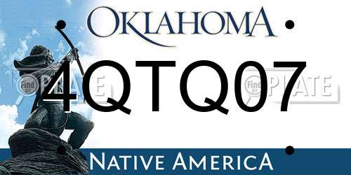 4QTQ07 Oklahoma License Plate