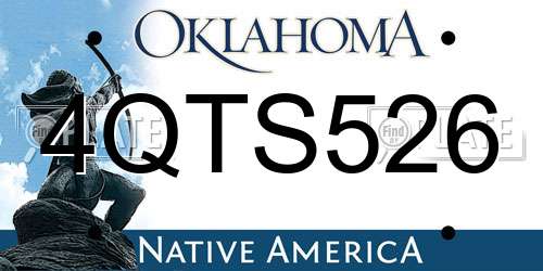 4QTS526 Oklahoma License Plate