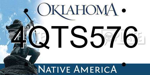 4QTS576 Oklahoma License Plate