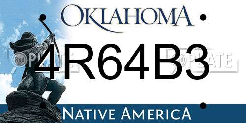 4R64B3 Oklahoma License Plate