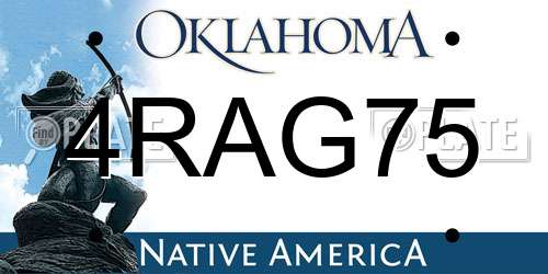 4RAG75 Oklahoma License Plate