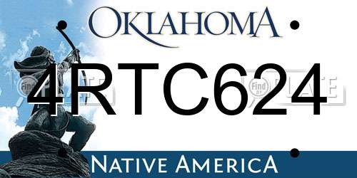 4RTC624 Oklahoma License Plate