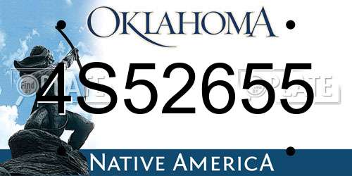 4S52655 Oklahoma License Plate
