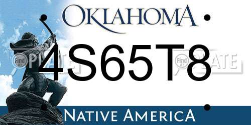 4S65T8 Oklahoma License Plate