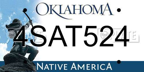 4SAT524 Oklahoma License Plate