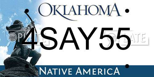 4SAY55 Oklahoma License Plate