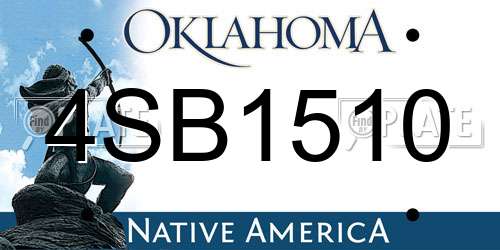 4SB1510 Oklahoma License Plate