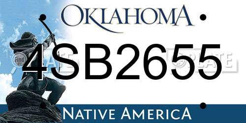 4SB2655 Oklahoma License Plate