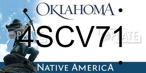4SCV71 Oklahoma License Plate