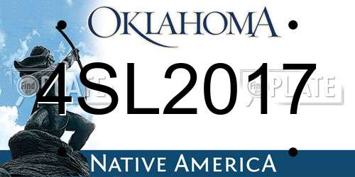 4SL2017 Oklahoma License Plate