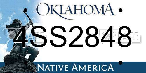 4SS2848 Oklahoma License Plate