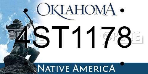 4ST1178 Oklahoma License Plate