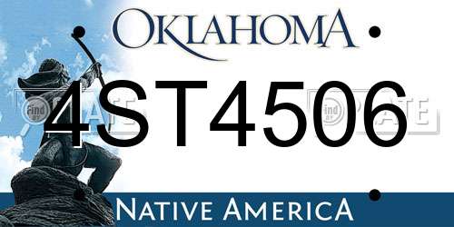 4ST4506 Oklahoma License Plate