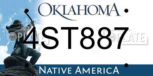 4ST887 Oklahoma License Plate