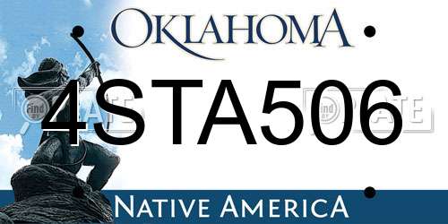 4STA506 Oklahoma License Plate