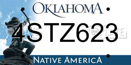 4STZ623 Oklahoma License Plate