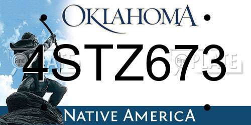 4STZ673 Oklahoma License Plate