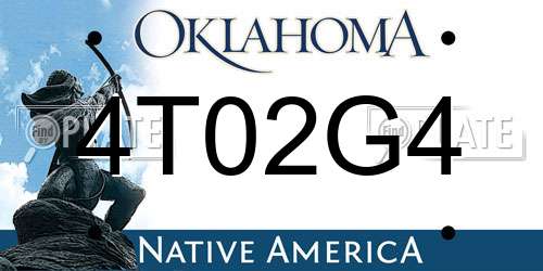 4T02G4 Oklahoma License Plate
