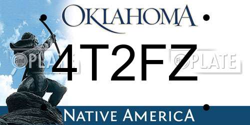 4T2FZ Oklahoma License Plate