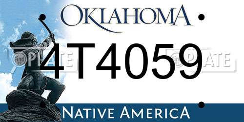 4T4059 Oklahoma License Plate