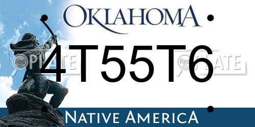4T55T6 Oklahoma License Plate