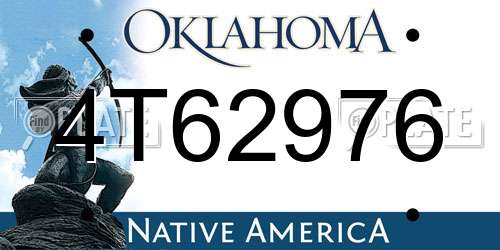 4T62976 Oklahoma License Plate