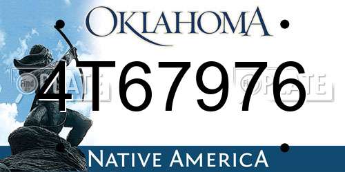 4T67976 Oklahoma License Plate