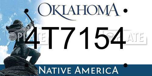 4T7154 Oklahoma License Plate