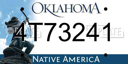 4T73241 Oklahoma License Plate