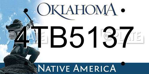 4TB5137 Oklahoma License Plate