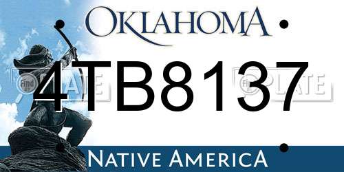 4TB8137 Oklahoma License Plate