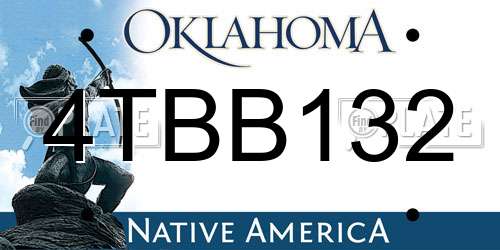 4TBB132 Oklahoma License Plate
