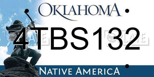 4TBS132 Oklahoma License Plate