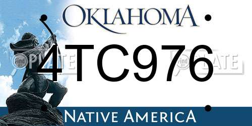 4TC976 Oklahoma License Plate