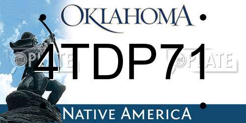 4TDP71 Oklahoma License Plate