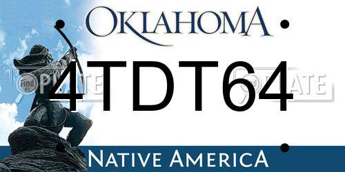4TDT64 Oklahoma License Plate