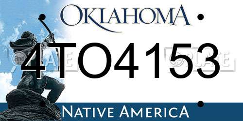 4TO4153 Oklahoma License Plate