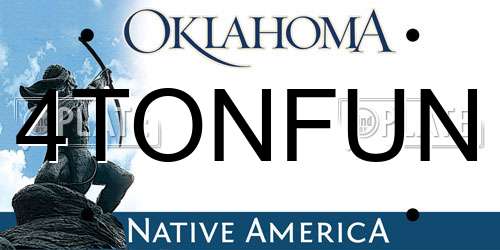 4TONFUN Oklahoma License Plate