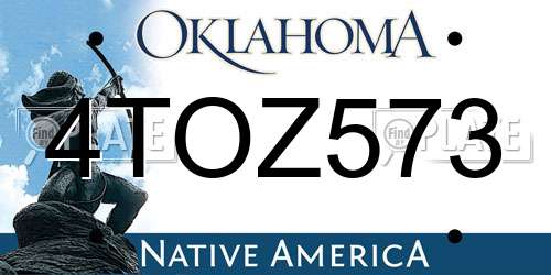 4TOZ573 Oklahoma License Plate