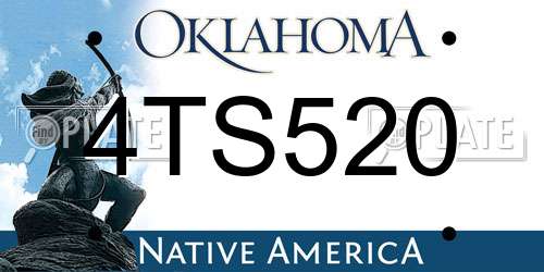 4TS520 Oklahoma License Plate