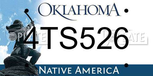 4TS526 Oklahoma License Plate
