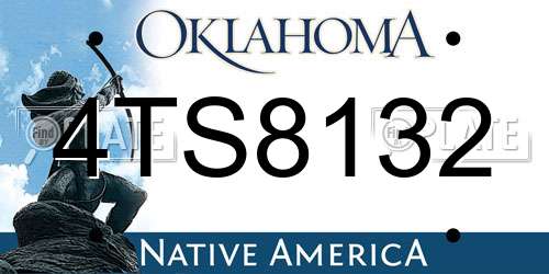 4TS8132 Oklahoma License Plate