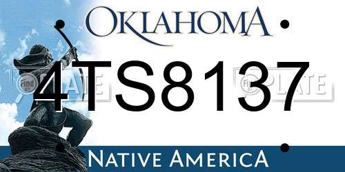 4TS8137 Oklahoma License Plate