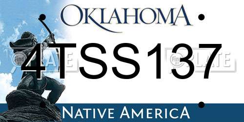 4TSS137 Oklahoma License Plate