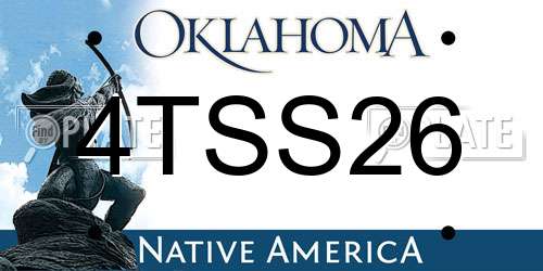 4TSS26 Oklahoma License Plate