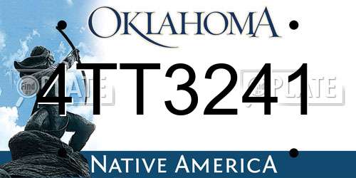 4TT3241 Oklahoma License Plate