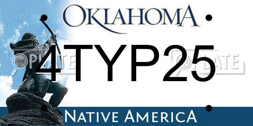 4TYP25 Oklahoma License Plate