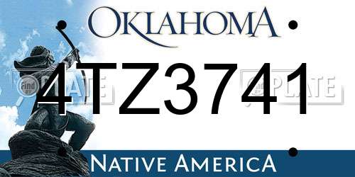 4TZ3741 Oklahoma License Plate