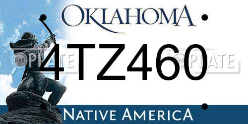 4TZ460 Oklahoma License Plate