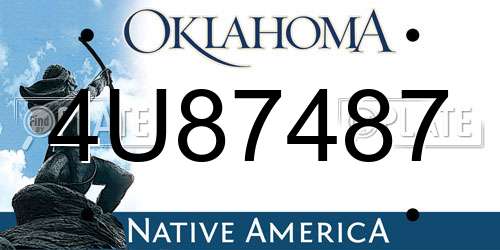 4U87487 Oklahoma License Plate